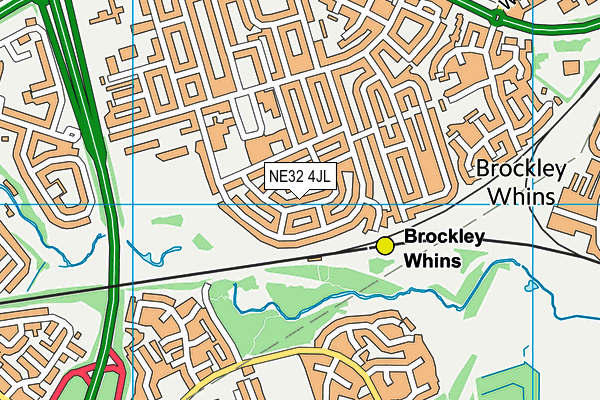 NE32 4JL map - OS VectorMap District (Ordnance Survey)