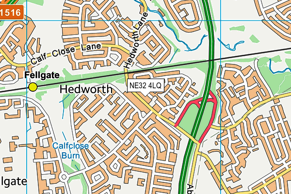NE32 4LQ map - OS VectorMap District (Ordnance Survey)