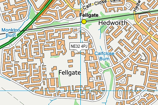 NE32 4PJ map - OS VectorMap District (Ordnance Survey) NE32 4PJ map - OS VectorMap District (Ordnance Survey)