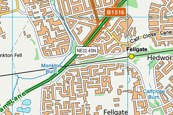 NE32 4SN map - OS VectorMap District (Ordnance Survey) NE32 4SN map - OS VectorMap District (Ordnance Survey)