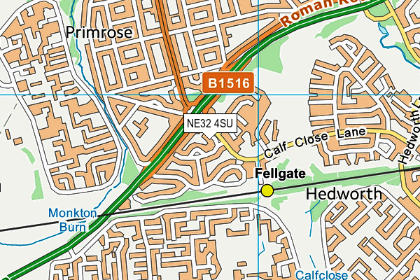 NE32 4SU map - OS VectorMap District (Ordnance Survey) NE32 4SU map - OS VectorMap District (Ordnance Survey)