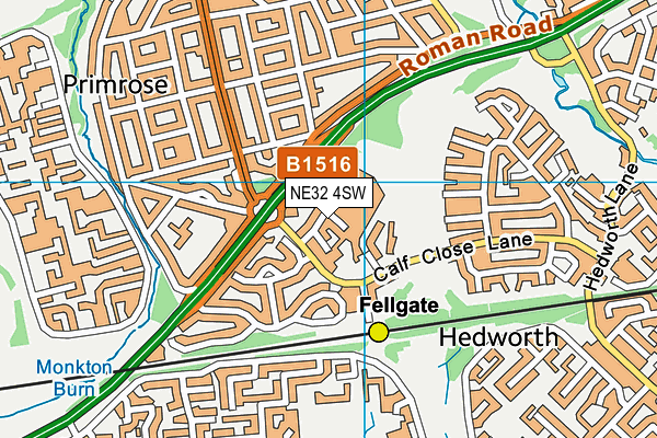 NE32 4SW map - OS VectorMap District (Ordnance Survey) NE32 4SW map - OS VectorMap District (Ordnance Survey)