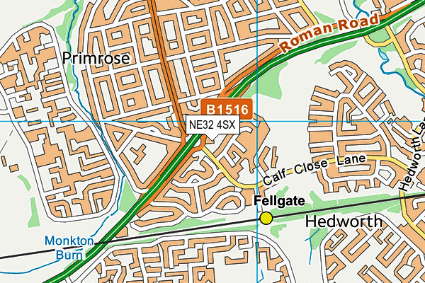 NE32 4SX map - OS VectorMap District (Ordnance Survey) NE32 4SX map - OS VectorMap District (Ordnance Survey)