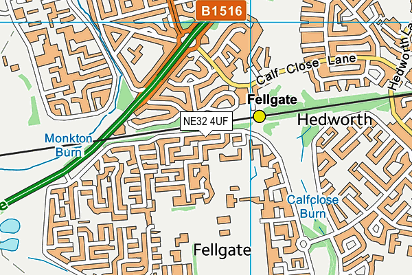 NE32 4UF map - OS VectorMap District (Ordnance Survey)