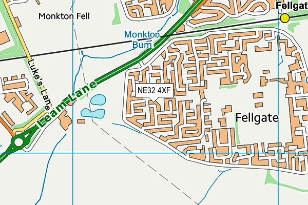 NE32 4XF map - OS VectorMap District (Ordnance Survey) NE32 4XF map - OS VectorMap District (Ordnance Survey)