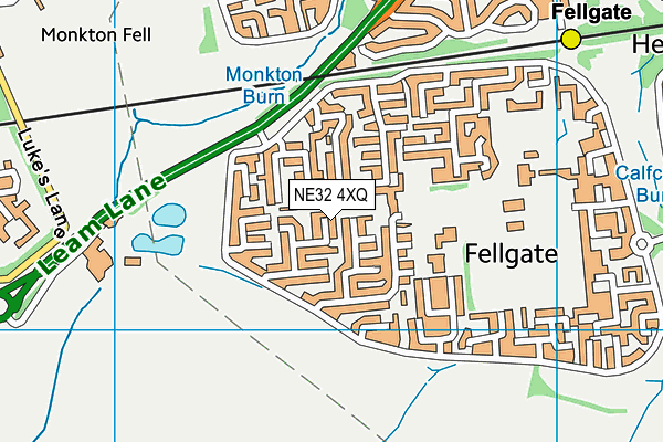 NE32 4XQ map - OS VectorMap District (Ordnance Survey)