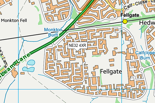 NE32 4XR map - OS VectorMap District (Ordnance Survey)