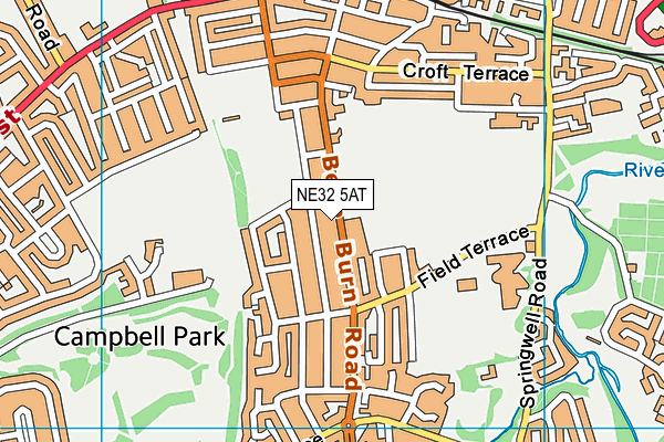 NE32 5AT map - OS VectorMap District (Ordnance Survey)