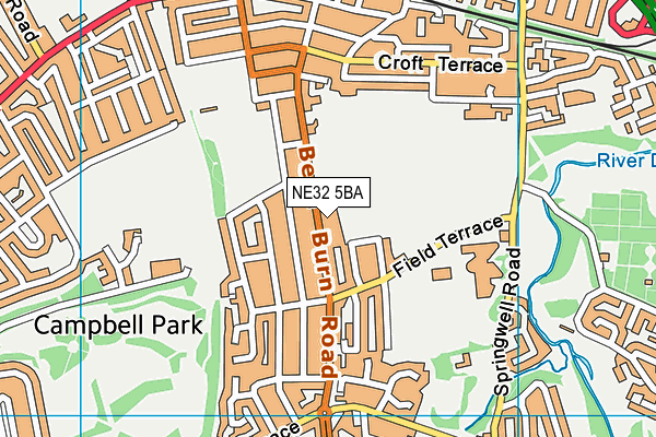 NE32 5BA map - OS VectorMap District (Ordnance Survey) NE32 5BA map - OS VectorMap District (Ordnance Survey)