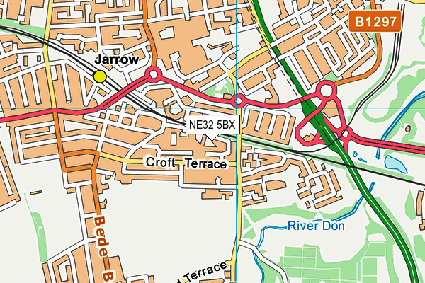 NE32 5BX map - OS VectorMap District (Ordnance Survey)