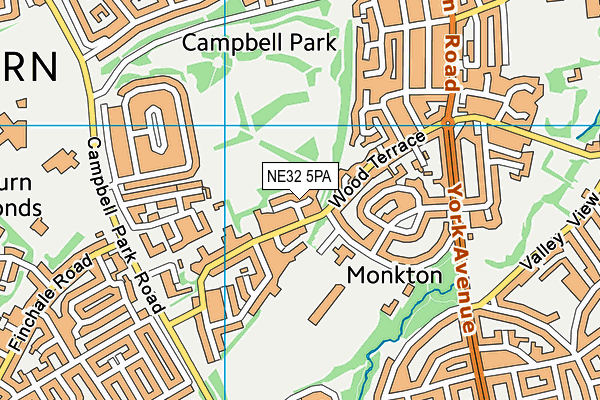 NE32 5PA map - OS VectorMap District (Ordnance Survey) NE32 5PA map - OS VectorMap District (Ordnance Survey)