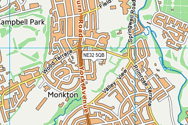 NE32 5QB map - OS VectorMap District (Ordnance Survey) NE32 5QB map - OS VectorMap District (Ordnance Survey)