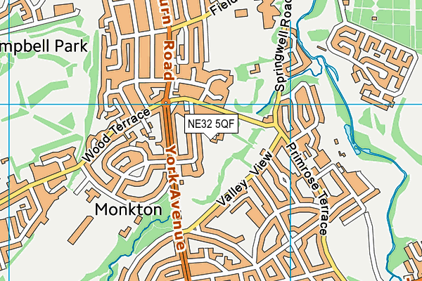 NE32 5QF map - OS VectorMap District (Ordnance Survey)