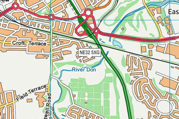 NE32 5XG map - OS VectorMap District (Ordnance Survey) NE32 5XG map - OS VectorMap District (Ordnance Survey)
