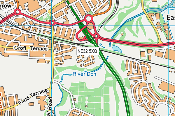 NE32 5XQ map - OS VectorMap District (Ordnance Survey)