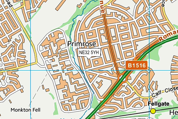 NE32 5YH map - OS VectorMap District (Ordnance Survey) NE32 5YH map - OS VectorMap District (Ordnance Survey)