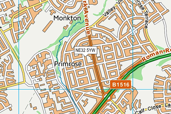 NE32 5YW map - OS VectorMap District (Ordnance Survey) NE32 5YW map - OS VectorMap District (Ordnance Survey)