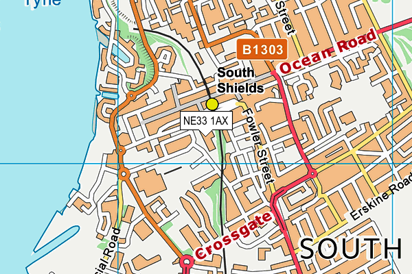 NE33 1AX map - OS VectorMap District (Ordnance Survey) NE33 1AX map - OS VectorMap District (Ordnance Survey)