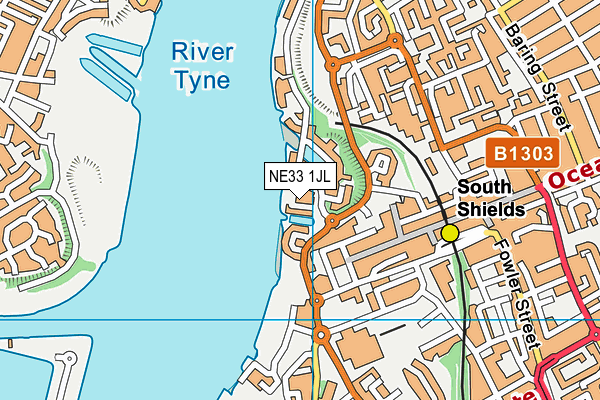 NE33 1JL map - OS VectorMap District (Ordnance Survey)