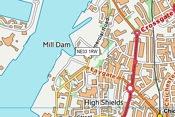 NE33 1RW map - OS VectorMap District (Ordnance Survey)