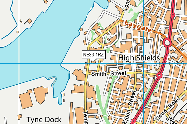NE33 1RZ map - OS VectorMap District (Ordnance Survey)