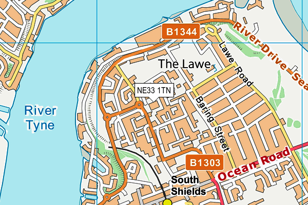 NE33 1TN map - OS VectorMap District (Ordnance Survey)