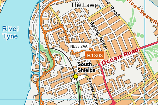 NE33 2AA map - OS VectorMap District (Ordnance Survey) NE33 2AA map - OS VectorMap District (Ordnance Survey)