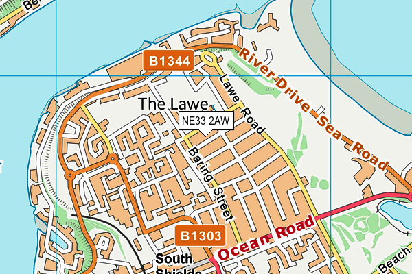 NE33 2AW map - OS VectorMap District (Ordnance Survey) NE33 2AW map - OS VectorMap District (Ordnance Survey)