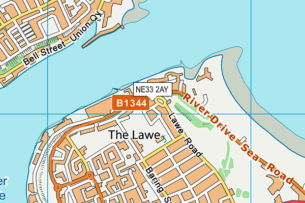 NE33 2AY map - OS VectorMap District (Ordnance Survey) NE33 2AY map - OS VectorMap District (Ordnance Survey)