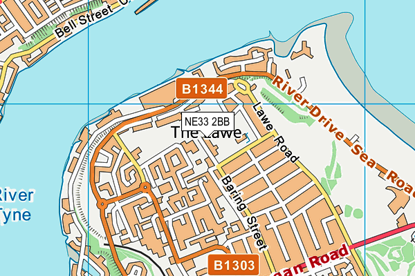 NE33 2BB map - OS VectorMap District (Ordnance Survey) NE33 2BB map - OS VectorMap District (Ordnance Survey)