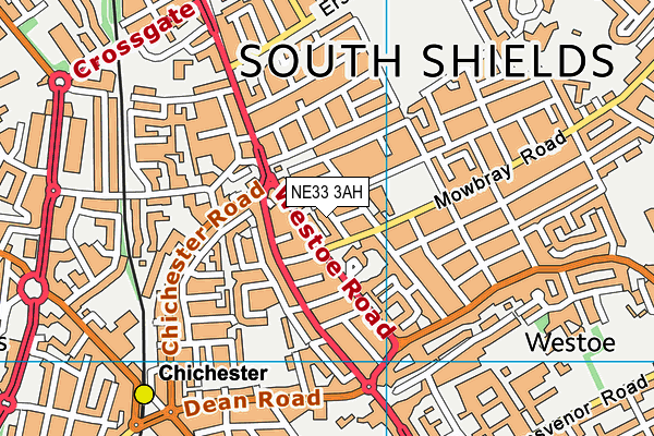 NE33 3AH map - OS VectorMap District (Ordnance Survey)