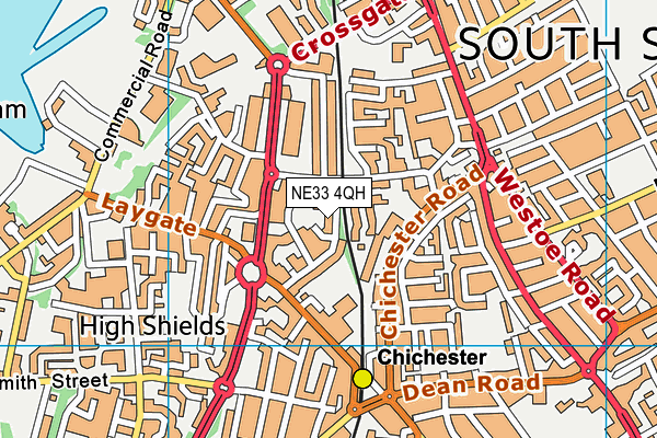 NE33 4QH map - OS VectorMap District (Ordnance Survey) NE33 4QH map - OS VectorMap District (Ordnance Survey)