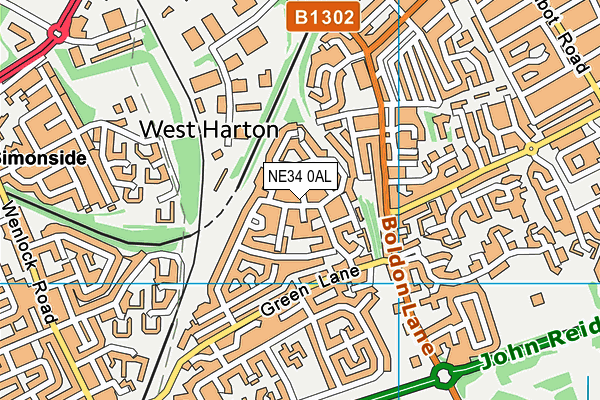 NE34 0AL map - OS VectorMap District (Ordnance Survey) NE34 0AL map - OS VectorMap District (Ordnance Survey)
