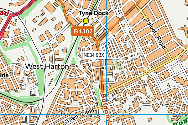 NE34 0BX map - OS VectorMap District (Ordnance Survey) NE34 0BX map - OS VectorMap District (Ordnance Survey)