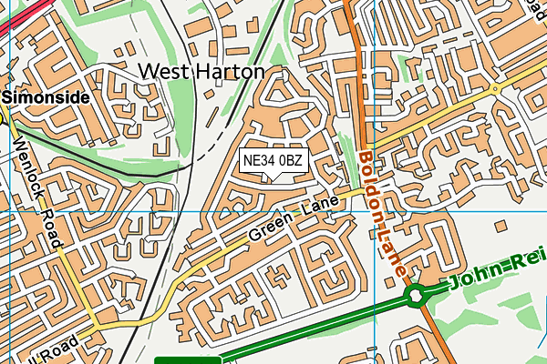 NE34 0BZ map - OS VectorMap District (Ordnance Survey) NE34 0BZ map - OS VectorMap District (Ordnance Survey)