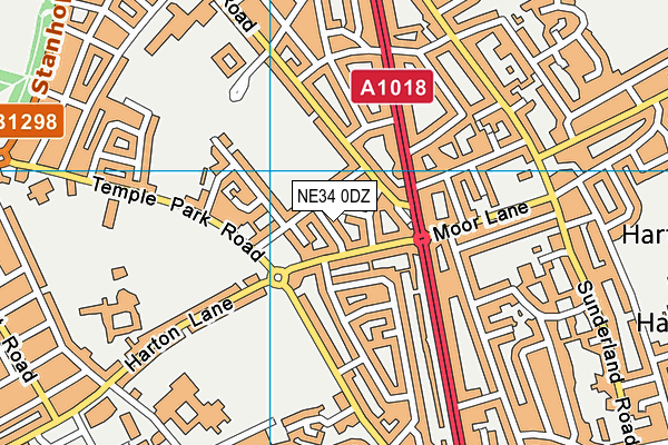 NE34 0DZ map - OS VectorMap District (Ordnance Survey) NE34 0DZ map - OS VectorMap District (Ordnance Survey)