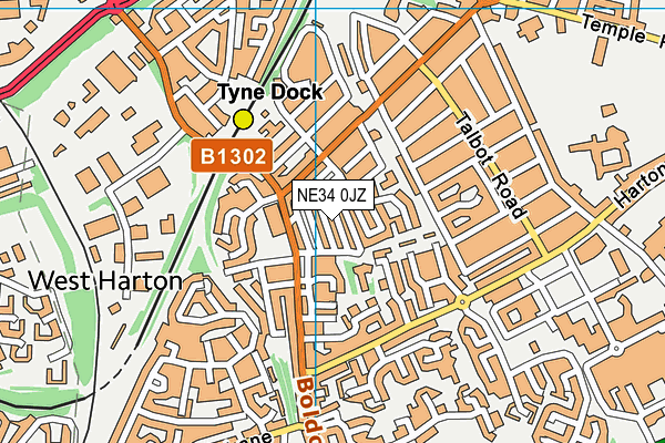 NE34 0JZ map - OS VectorMap District (Ordnance Survey) NE34 0JZ map - OS VectorMap District (Ordnance Survey)
