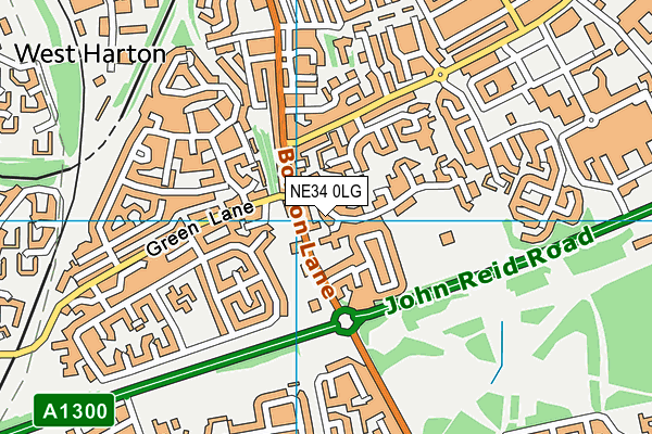 NE34 0LG map - OS VectorMap District (Ordnance Survey) NE34 0LG map - OS VectorMap District (Ordnance Survey)