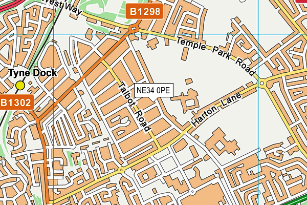 NE34 0PE map - OS VectorMap District (Ordnance Survey) NE34 0PE map - OS VectorMap District (Ordnance Survey)