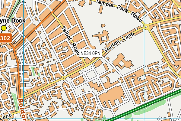 NE34 0PN map - OS VectorMap District (Ordnance Survey) NE34 0PN map - OS VectorMap District (Ordnance Survey)