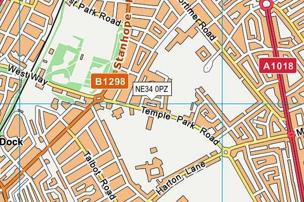 NE34 0PZ map - OS VectorMap District (Ordnance Survey) NE34 0PZ map - OS VectorMap District (Ordnance Survey)