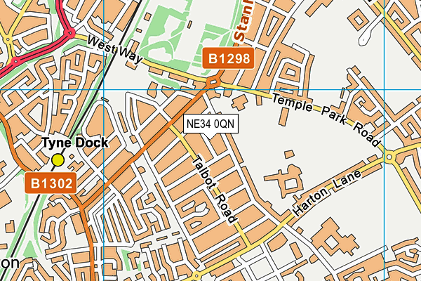 NE34 0QN map - OS VectorMap District (Ordnance Survey)