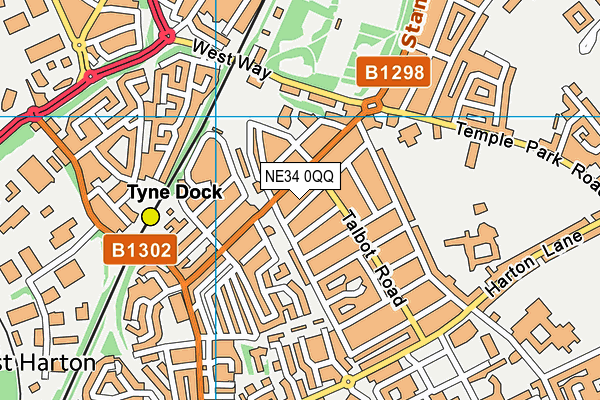NE34 0QQ map - OS VectorMap District (Ordnance Survey) NE34 0QQ map - OS VectorMap District (Ordnance Survey)