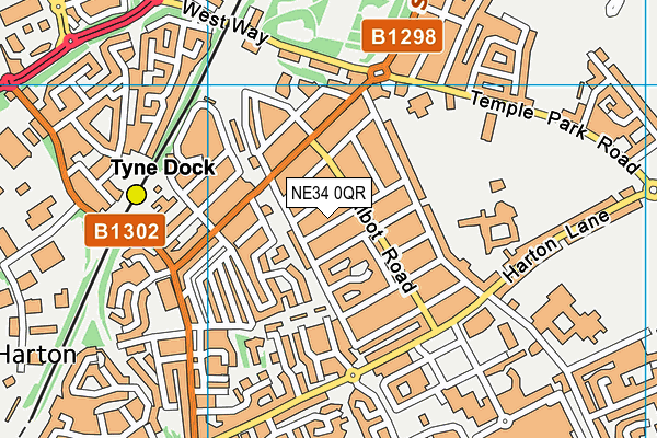NE34 0QR map - OS VectorMap District (Ordnance Survey) NE34 0QR map - OS VectorMap District (Ordnance Survey)