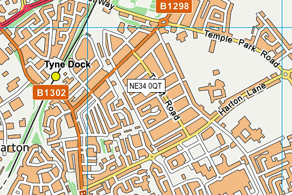NE34 0QT map - OS VectorMap District (Ordnance Survey) NE34 0QT map - OS VectorMap District (Ordnance Survey)