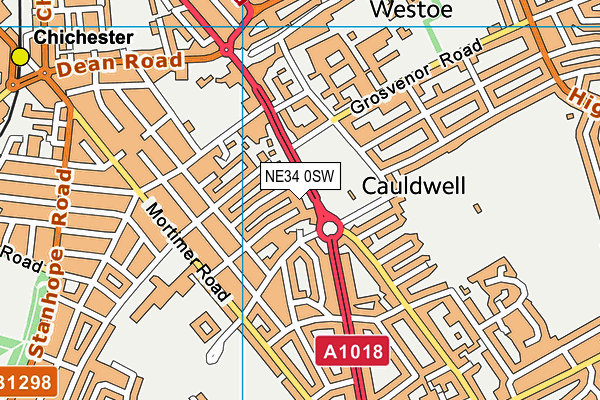 NE34 0SW map - OS VectorMap District (Ordnance Survey) NE34 0SW map - OS VectorMap District (Ordnance Survey)