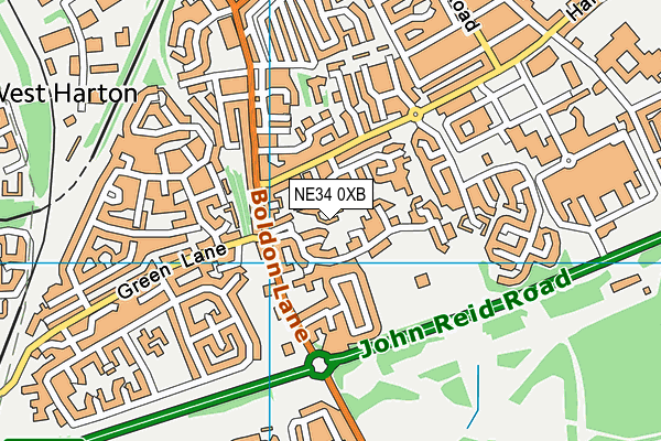NE34 0XB map - OS VectorMap District (Ordnance Survey)