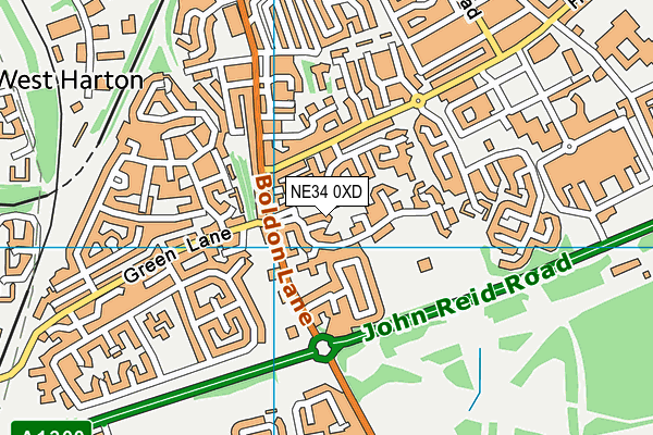 NE34 0XD map - OS VectorMap District (Ordnance Survey) NE34 0XD map - OS VectorMap District (Ordnance Survey)