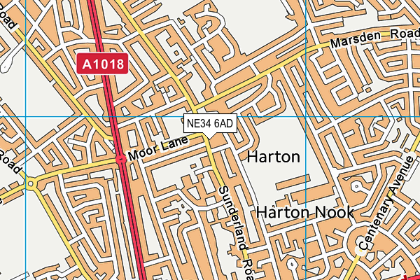 NE34 6AD map - OS VectorMap District (Ordnance Survey)