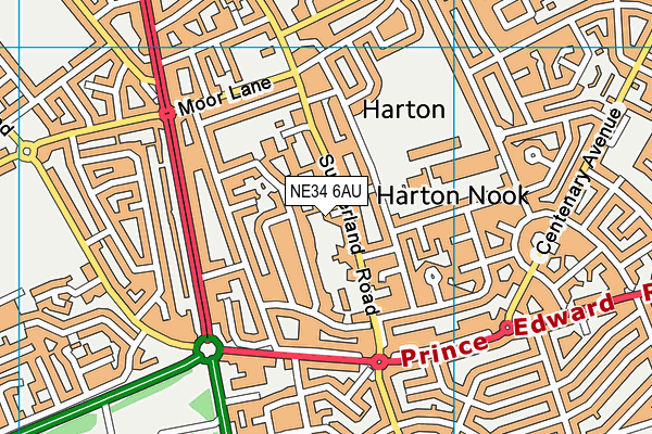 NE34 6AU map - OS VectorMap District (Ordnance Survey) NE34 6AU map - OS VectorMap District (Ordnance Survey)